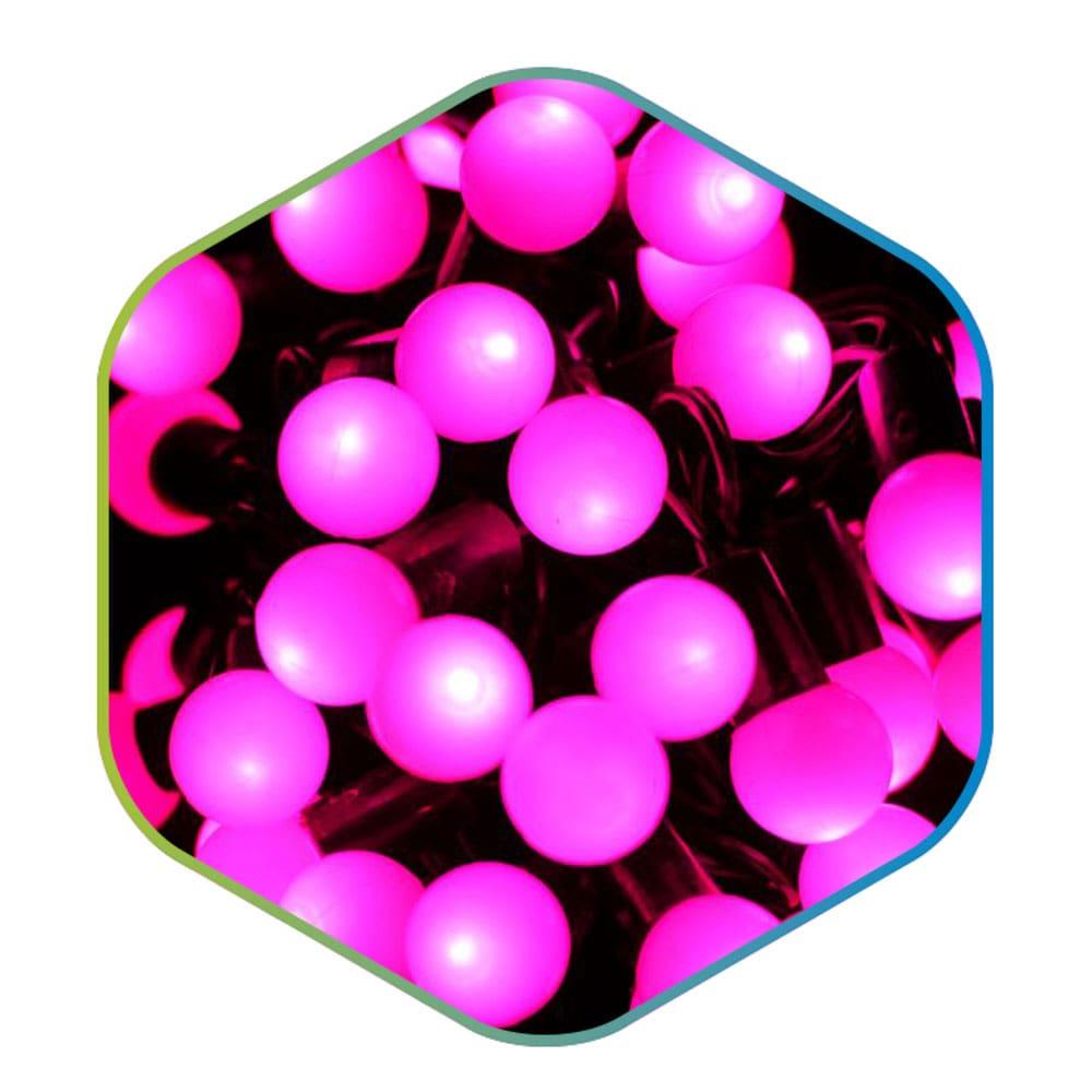 Гирлянда светодиодная LSB-100L-10м шарики, черный_x000D_
провод, розовая