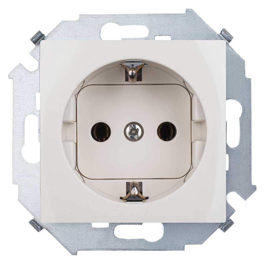 1591432-031 Розетка 2Р+Е Schuko, 16А, 250В, винтовой_x000D_
зажим, слон. кость