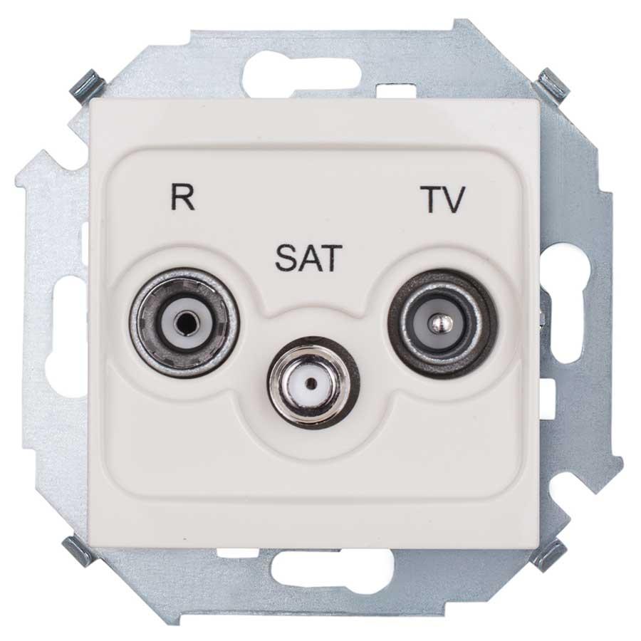 1591466-031 Розетка R-TV-SAT одиночная, винтовой_x000D_
зажим, слоновая кость