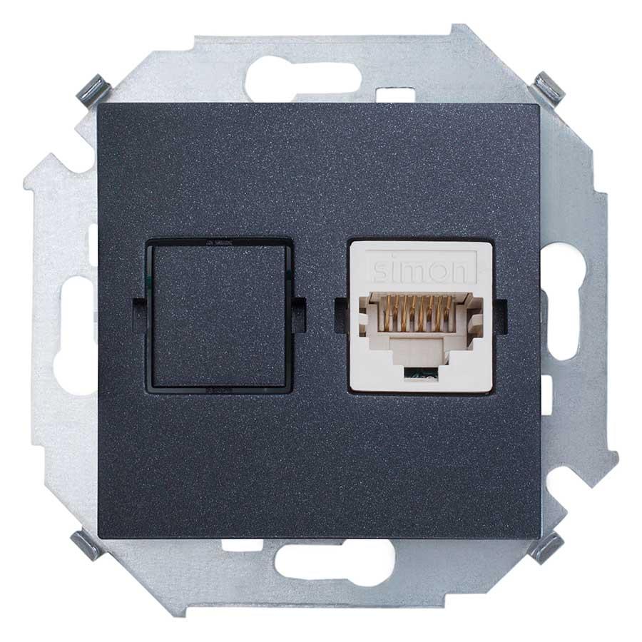 1591598-038 Розетка компьютерная RJ45, графит