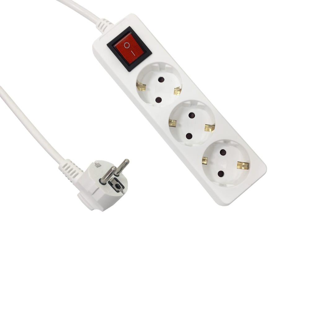 Удлинитель 3 гнезда 5м, 10А/2,3кW с з/к и выкл.,_x000D_
ПВС 3х0,75 "POWERMAN" ETP