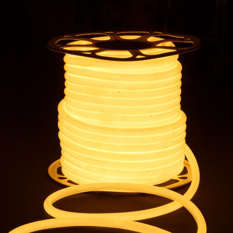 Светодиодный круглый гибкий неон 220V 9,6W_x000D_
144Led 2835 IP67 теплый белый